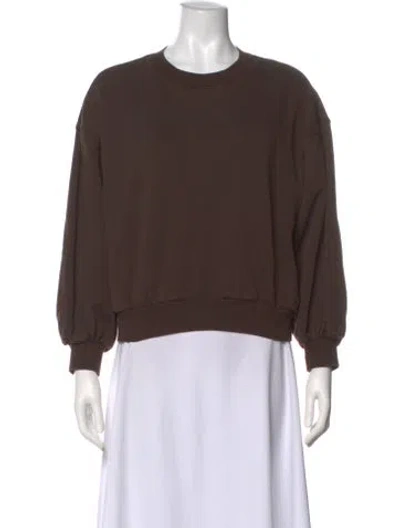 Pre-owned Frame Crew Neck Long Sleeve Sweatshirt In Brown