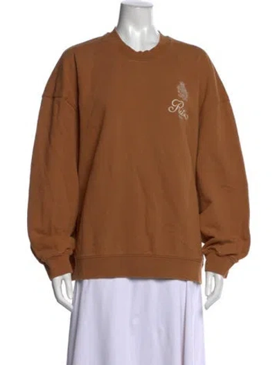 Pre-owned Frame Crew Neck Long Sleeve Sweatshirt In Brown