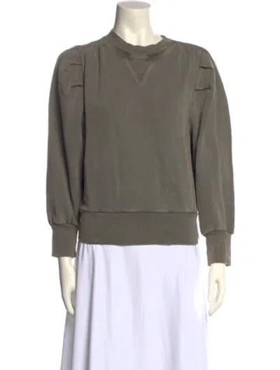 Pre-owned Frame Crew Neck Long Sleeve Sweatshirt In Green