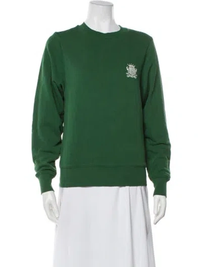 Pre-owned Frame Crew Neck Long Sleeve Sweatshirt In Green