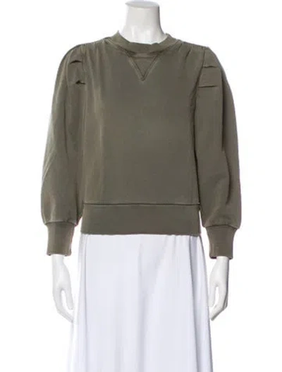 Pre-owned Frame Crew Neck Long Sleeve Sweatshirt In Green