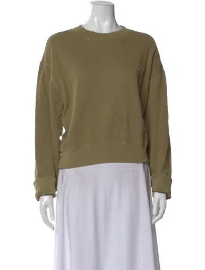 Pre-owned Frame Crew Neck Long Sleeve Sweatshirt In Green