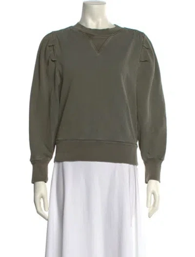 Pre-owned Frame Crew Neck Long Sleeve Sweatshirt In Green