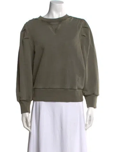 Pre-owned Frame Crew Neck Long Sleeve Sweatshirt In Green