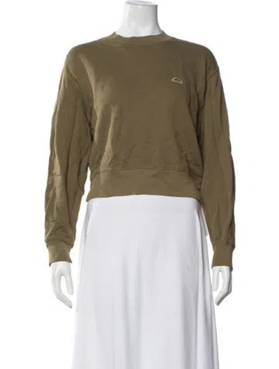 Pre-owned Frame Crew Neck Long Sleeve Sweatshirt In Green