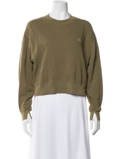 Pre-owned Frame Crew Neck Long Sleeve Sweatshirt In Green