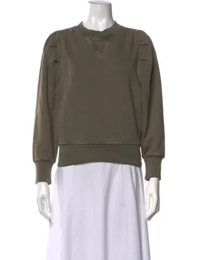 Pre-owned Frame Crew Neck Long Sleeve Sweatshirt In Green