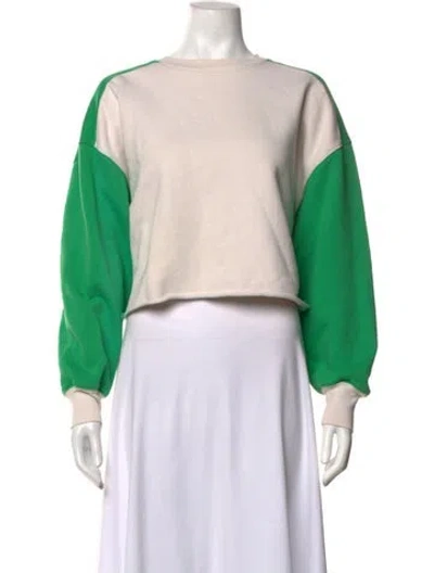 Pre-owned Frame Crew Neck Long Sleeve Sweatshirt In Green