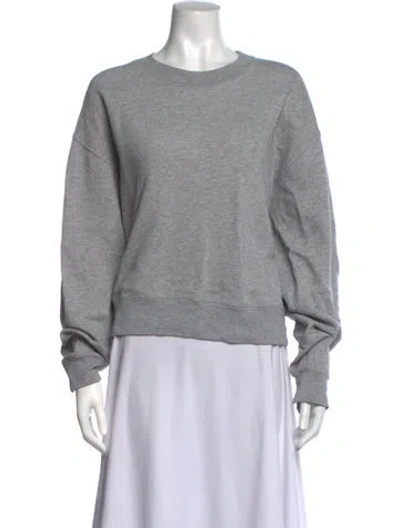 Pre-owned Frame Crew Neck Long Sleeve Sweatshirt In Grey