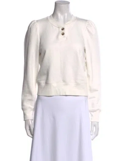 Pre-owned Frame Crew Neck Long Sleeve Sweatshirt In Neutral
