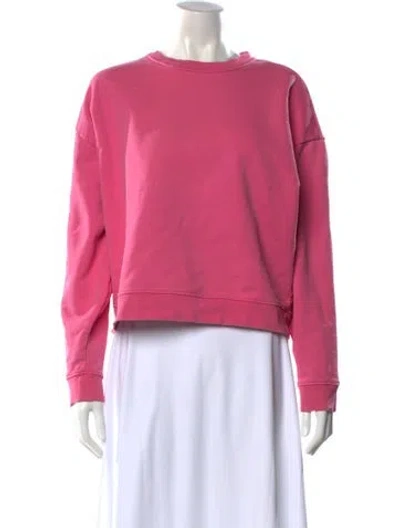 Pre-owned Frame Crew Neck Long Sleeve Sweatshirt In Pink