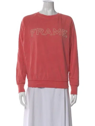 Pre-owned Frame Crew Neck Long Sleeve Sweatshirt In Pink