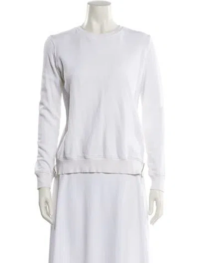 Pre-owned Frame Crew Neck Long Sleeve Sweatshirt In White