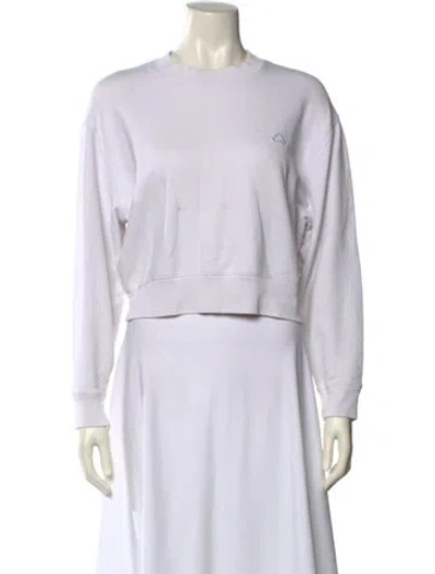 Pre-owned Frame Crew Neck Long Sleeve Sweatshirt In White