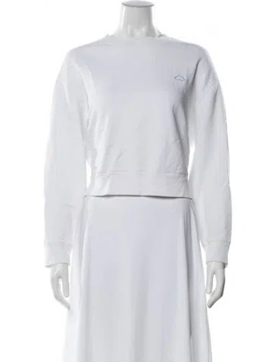 Pre-owned Frame Crew Neck Long Sleeve Sweatshirt In White