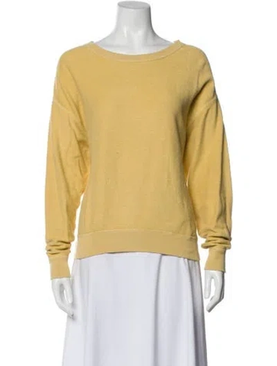 Pre-owned Frame Crew Neck Long Sleeve Sweatshirt In Yellow