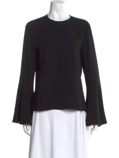 Pre-owned Frame Crew Neck Long Sleeve Top In Black