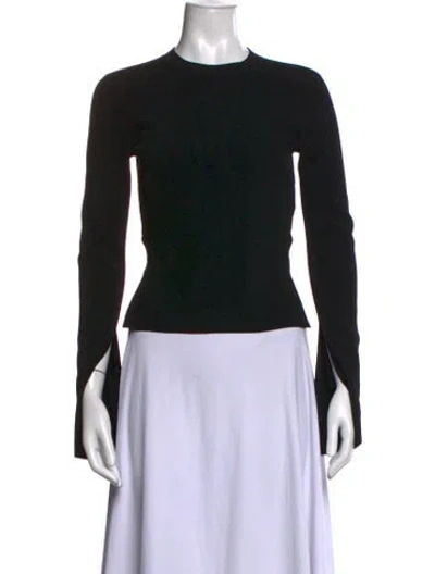Pre-owned Frame Crew Neck Long Sleeve Top In Black