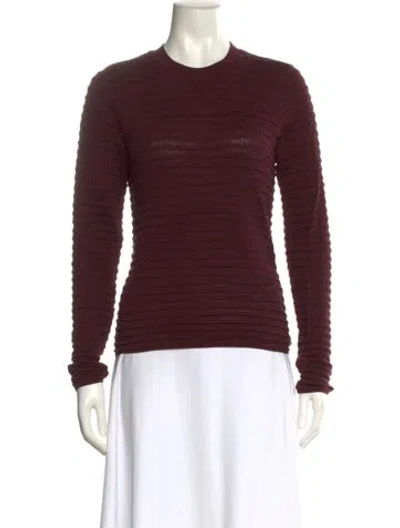 Pre-owned Frame Crew Neck Long Sleeve Top In Burgundy
