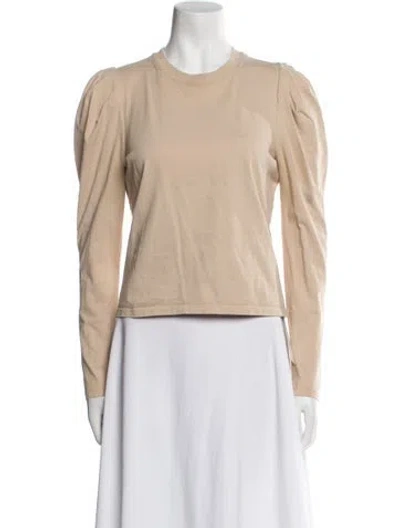 Pre-owned Frame Crew Neck Long Sleeve Top In Neutral