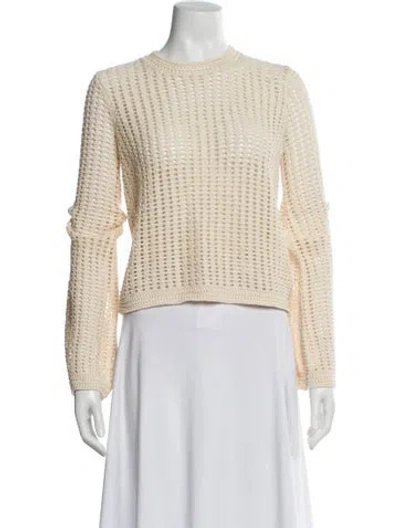 Pre-owned Frame Crew Neck Long Sleeve Top In Neutral