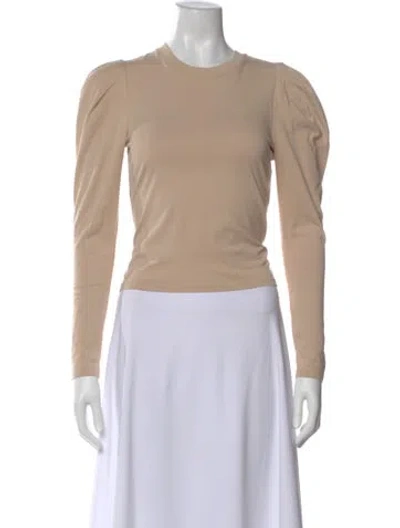 Pre-owned Frame Crew Neck Long Sleeve Top In Neutral