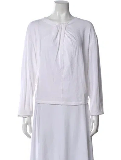 Pre-owned Frame Crew Neck Long Sleeve Top In Neutral