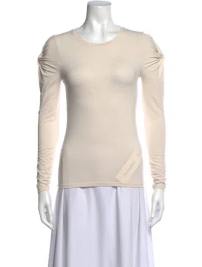 Pre-owned Frame Crew Neck Long Sleeve Top In Neutral