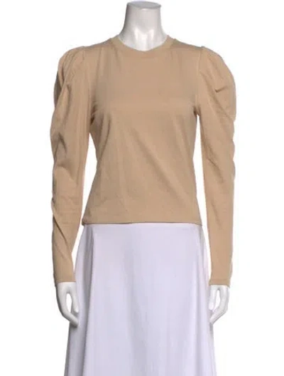 Pre-owned Frame Crew Neck Long Sleeve Top In Neutrals
