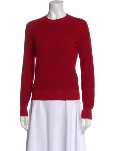 Pre-owned Frame Crew Neck Long Sleeve Top In Red
