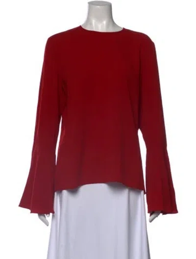 Pre-owned Frame Crew Neck Long Sleeve Top In Red