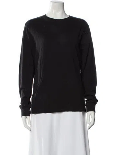 Pre-owned Frame Crew Neck Long Sleeve T-shirt In Black