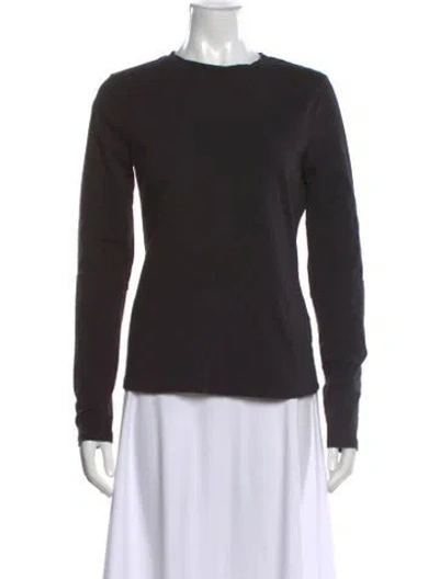 Pre-owned Frame Crew Neck Long Sleeve T-shirt In Black