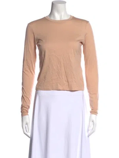 Pre-owned Frame Crew Neck Long Sleeve T-shirt In Pink