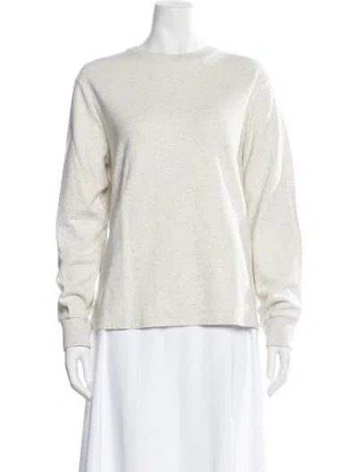 Pre-owned Frame Crew Neck Long Sleeve T-shirt In White