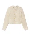 Frame The Shag Cropped Knitted Cardigan In Yellow