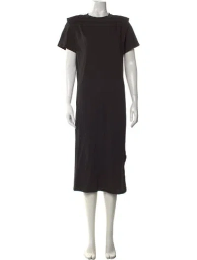 Pre-owned Frame Crew Neck Midi Length Dress In Black