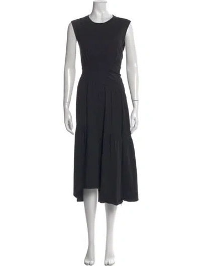 Pre-owned Frame Crew Neck Midi Length Dress In Black