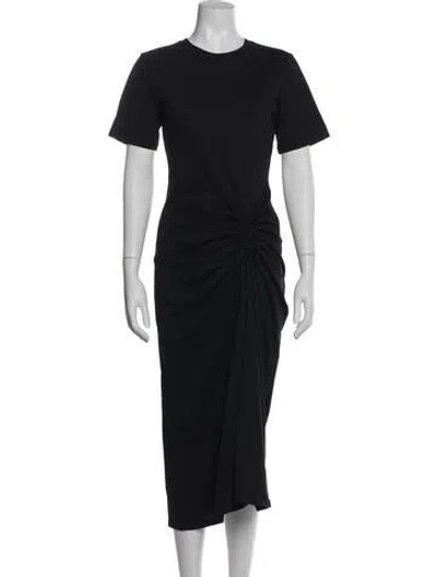 Pre-owned Frame Crew Neck Midi Length Dress In Black