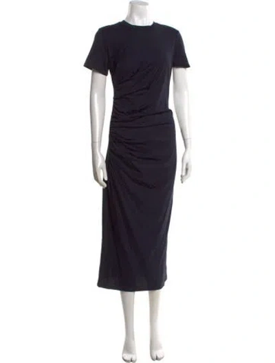 Pre-owned Frame Crew Neck Midi Length Dress In Black