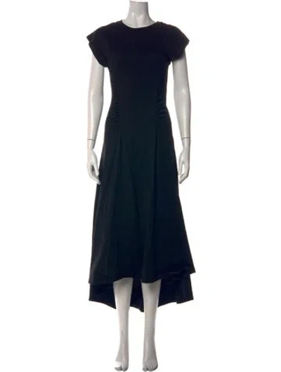 Pre-owned Frame Crew Neck Midi Length Dress In Black