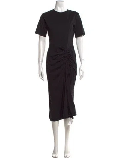 Pre-owned Frame Crew Neck Midi Length Dress In Black