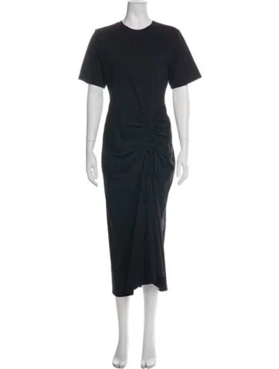 Pre-owned Frame Crew Neck Midi Length Dress In Black