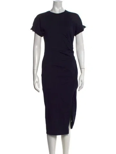 Pre-owned Frame Crew Neck Midi Length Dress In Black