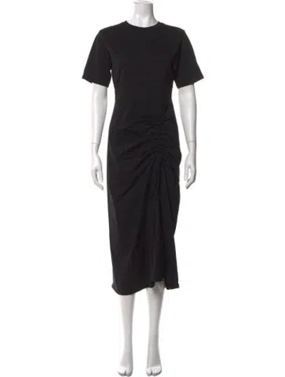 Pre-owned Frame Crew Neck Midi Length Dress In Black