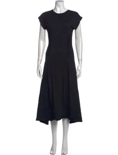 Pre-owned Frame Crew Neck Midi Length Dress In Black