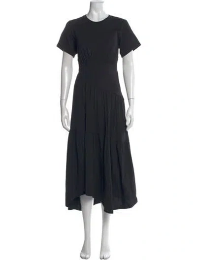 Pre-owned Frame Crew Neck Midi Length Dress In Blue