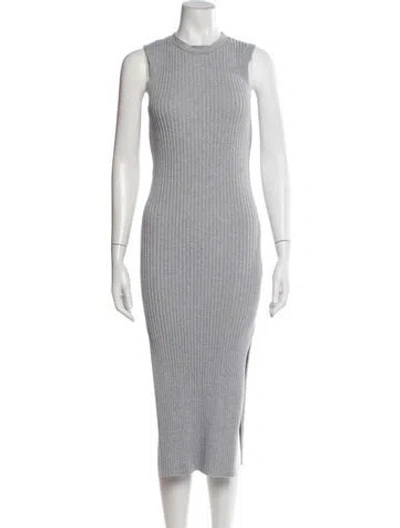 Pre-owned Frame Crew Neck Midi Length Dress In Gray