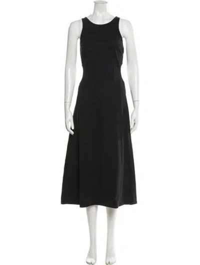 Pre-owned Frame Crew Neck Midi Length Dress In Gray