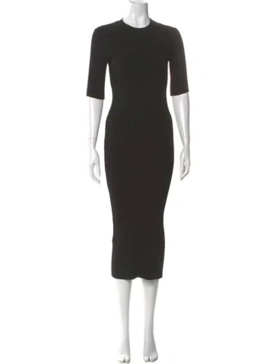 Pre-owned Frame Crew Neck Midi Length Dress In Green